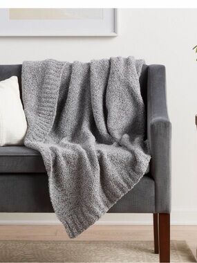 Plush Gray Throw Blanket by